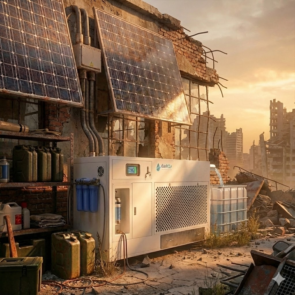 Application of Photovoltaic Solar Energy Combined with Air-to-Water Generators in Post-Apocalyptic Safe Houses