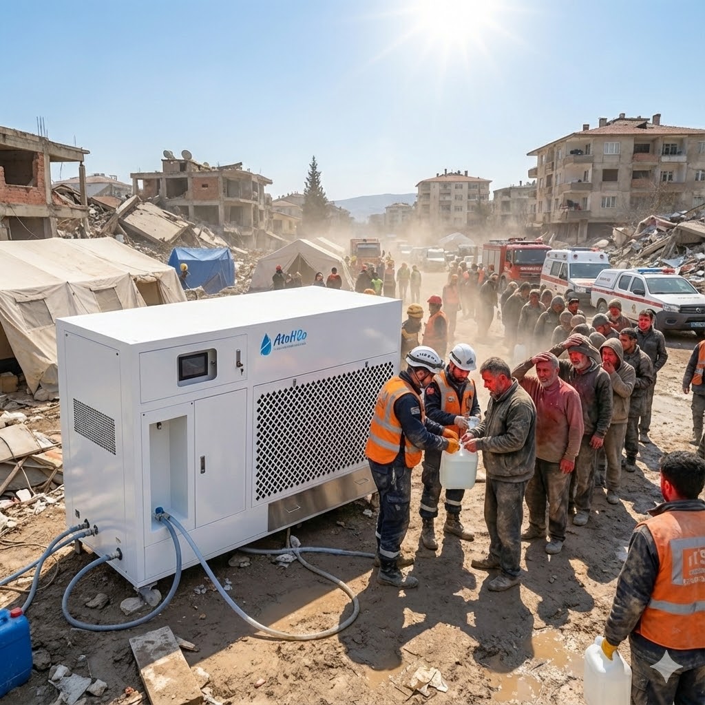 Application of Air-to-Water Generators in Post-Disaster Reconstruction: An Effective Solution to High Temperatures